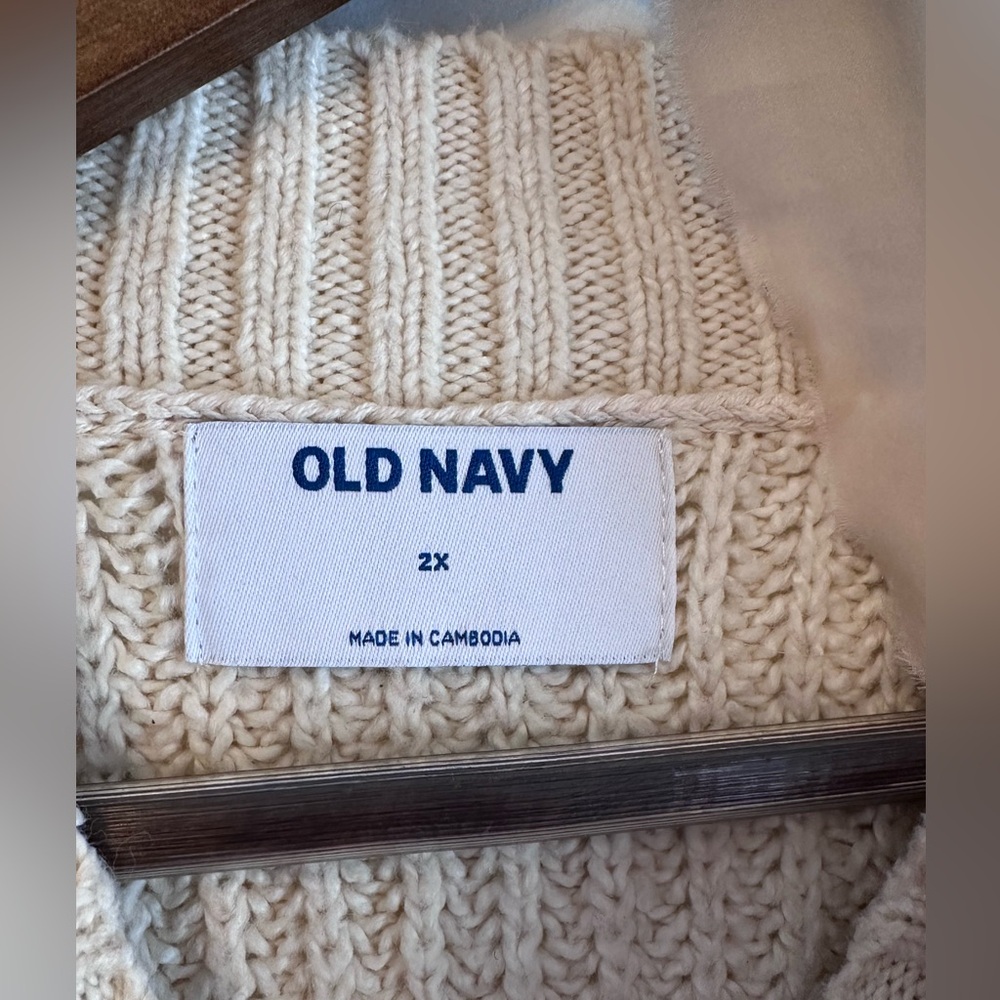 Old Navy Red and Cream Striped Sweater - Picture 2 of 6